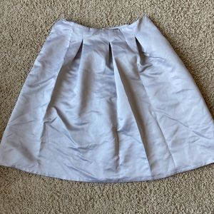 Midi length satin pleated skirt